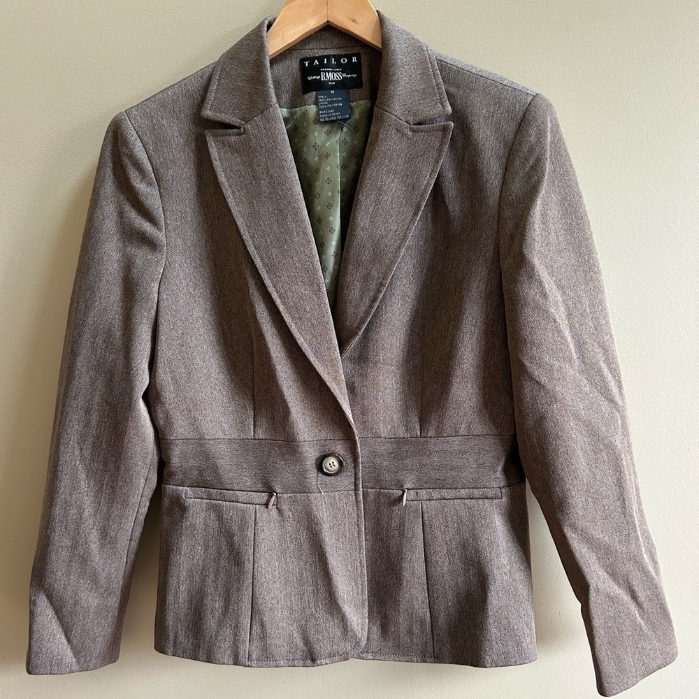 NEW Tailor B. Moss Women’s Blazer Single Button Jacket Brown Tan Beige Size 10
